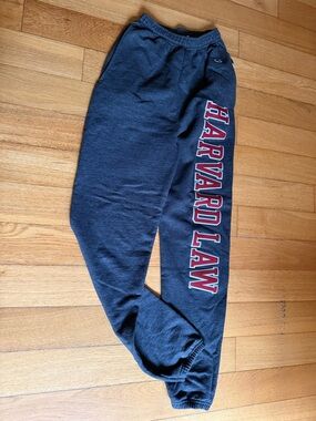 Authentic Champion Harvard Law Sweatpants with Maroon Lettering